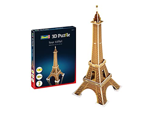 Revell 3D Puzzle Eiffelturm I 20 Teile I 2 Stunden Bauspaß für Kinder und Erwachsene I ab 10 Jahren I Den Eiffelturm selber zusammenbauen I Ideale Geschenkidee, Mittel