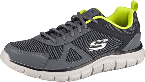 Skechers Track, Herren Laufschuhe, Grau (Charcoal/lime), 46 EU
