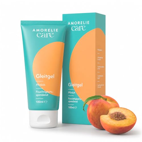 AMORELIE Care – Gleitgel Pfirsich mit Geschmack Essbar Wasserbasiert Vegan (100ml)