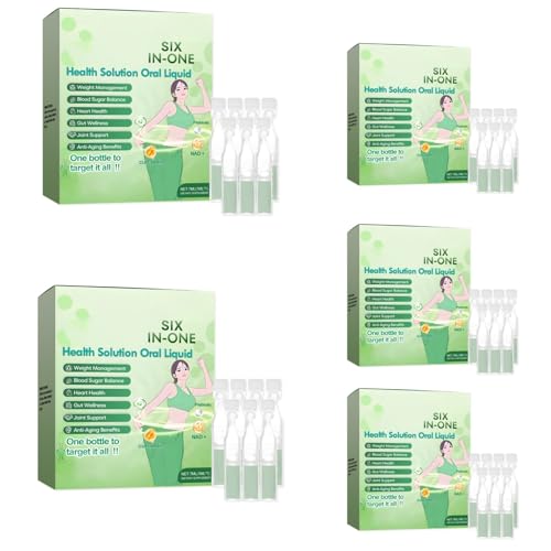 Orale Flüssigkeit zum Abnehmen, Abnehmen Tropfen zum Trinken, Six-in-One Weight Loss Drops, Fettverbrenner, Fatburner, Bauchfett Schnell Loswerden, Bauch Weg, Straffung & Slim, 5 Stück