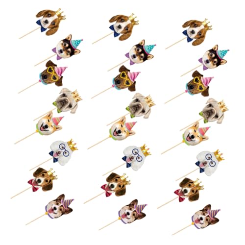 SOIMISS 56stücke Hundeförmchen Geburtstagskuchen Deko Tiergeburtstagsparty-Artikel mit Hundemotiven Haustierkuchen-Dekorationen Cupcake-Topper für Hunde-Geburtstagsfeiern