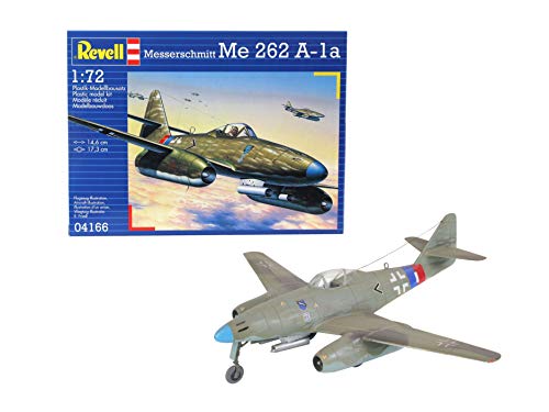 Revell RV04166 Modellbausatz Flugzeug 1:72 - Messerschmitt Me262 A1a im Maßstab 1:72, Level 4, originalgetreue Nachbildung mit vielen Details, 04166