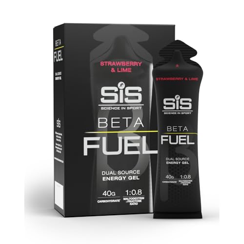 Science in Sport BETA Fuel Dual Source Gel 6 x 60ml Erdbeere Limette - Energiereiches Kohlenhydrate Gel mit 40g Kohlenhydrate - Leicht verdauliches Energy Gel für optimale Leistung