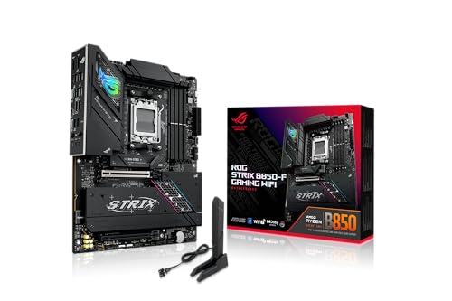 ASUS ROG Strix B850-F Gaming WiFi Mainboard Sockel AMD AM5 (AMD B850, ATX, DDR5 Speicher, PCIe 5.0, WiFi 7, 2X PCIe 4.0 M.2, Aura Sync)