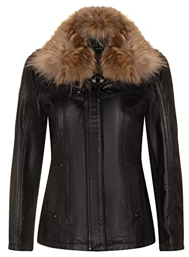 Infinity Leather Damen Parker Bikerjacke Noir aus Lammnappaleder XS