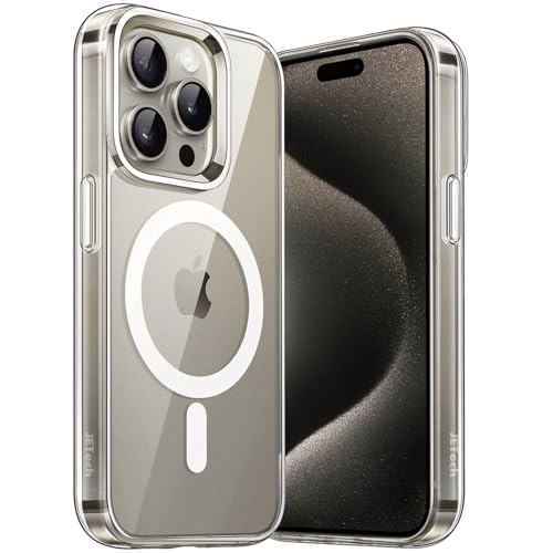 JETech Magnetische Hülle für iPhone 15 Pro Max, Durchsichtig