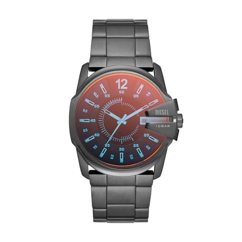 Diesel Herrenuhr Master Chief, Chronographenwerk, 43mm Gunmetal Edelstahlgehäuse mit Edelstahlarmband, DZ1965