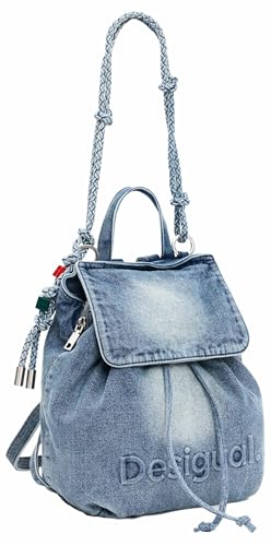 Desigual Rucksack Freizeitrucksack Half Logo Denim Mini Backpack Denim Raw blaugrau