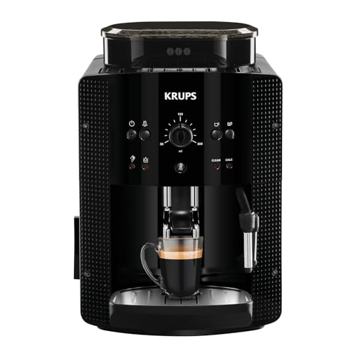 Krups Roma Kaffeevollautomat mit langlebiger Metall-Brühgruppe, Espresso, Cappuccino & Kaffee auf Knopfdruck, 1,7 l Tank, 3 Temperaturstufen und Mahlgradeinstellungen, automatische Kaffeemaschine