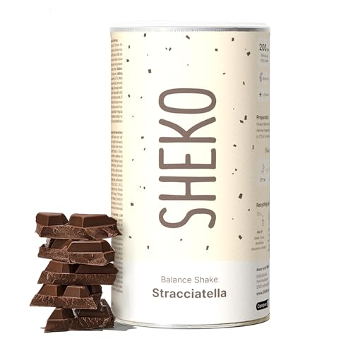 SHEKO Balance Shake Stracciatella - 21 Cremige Mahlzeitenersatz Shakes zum Abnehmen - Proteinreich, Glutenfrei & Natürlicher Geschmack - Abnehmen Shake