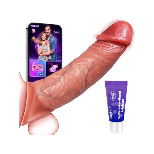 Elektrischer Penishülle Penisring Vibrator Sex Spielzeug für die Männer - APP Vibrationsmodi Sex Spielzeug für Paare Frauen Extrem Realistisch Dildo Penis Sleeve für Vergrößerung und Zeit Verlängern