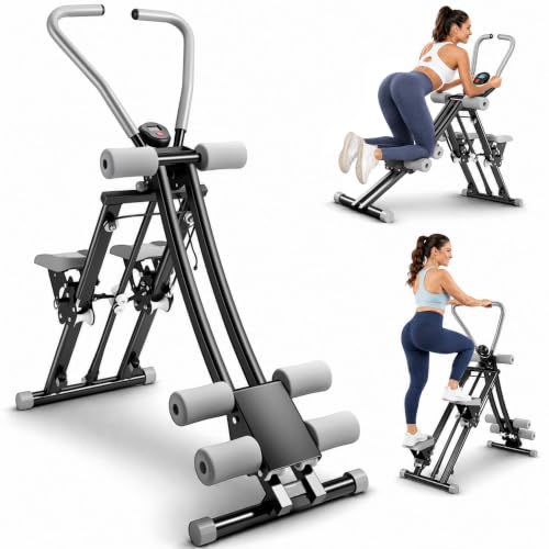 Bauchmuskeltrainer 2-in-1 mit Stepper – Klappbares Fitnessgerät für Zuhause