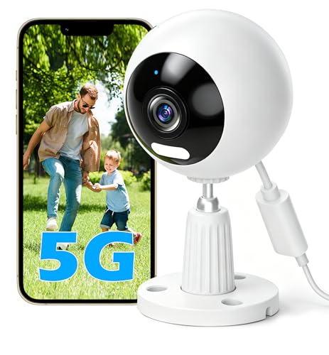 GUOANVISION 2K Kamera Überwachung Innen Aussen, 5G WLAN Überwachungskamera Innen für Baby Hundekamera mit App, IP66 Wasserdicht, 2-Wege-Audio, 3X Auto-Zoom, 24/7 Aufzeichnung, Ohne Abonnement
