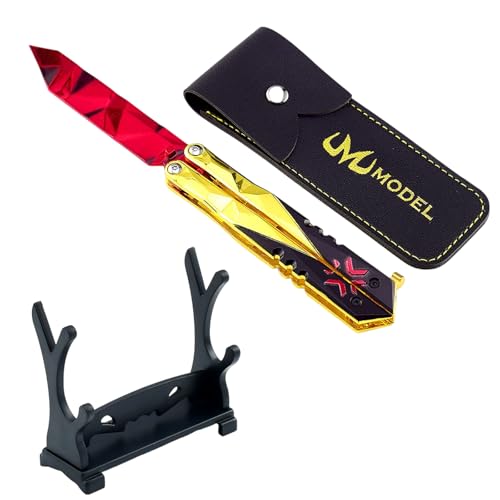 SUJEBKC 1x Valorant Ruby Blade, Champion's Knife, komplett mit Display-Ständer, Valorant-Spielzeugreplik