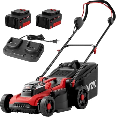 MZK 40V 41 cm Akku Rasenmäher mit Akku und Ladegerät, 2X 4.0Ah