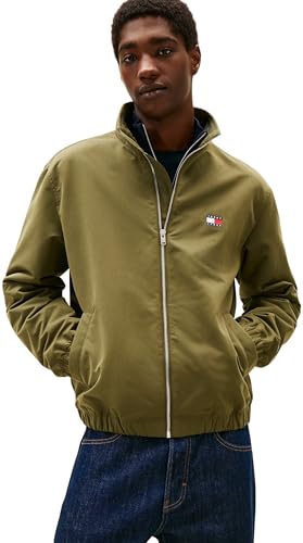 Tommy Jeans Herren Windbreaker Jacke mit Stretch-Bündchen und -Saum, Grün (Dark Greenery), S