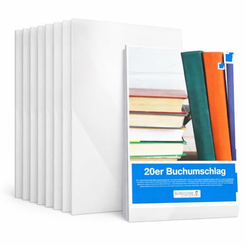 20x Buchumschlag klar & transparent Umschlag & Hefthülle Buchschoner - DIN A4 – ideal für den Schutz von Büchern, Heften, Schulbüchern und Notizbüchern