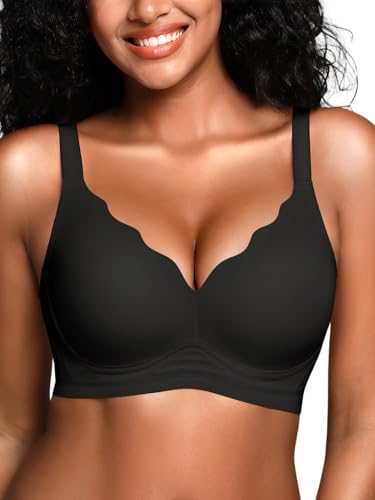 BH für Damen ohne Bügel mit Unterstützung, Bequeme Nahtlose Bralettes Gepolstert, Bügelloses Bustier Komfort T-Shirt BHS