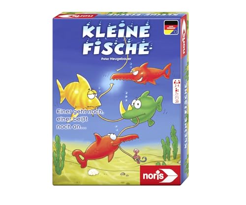 Noris 606187098 - Kleine Fische - Für alle flinken Kartenspieler, die nicht gerne im Trüben fischen, ab 7 Jahren, Blau, Grün, Mehrfarbig
