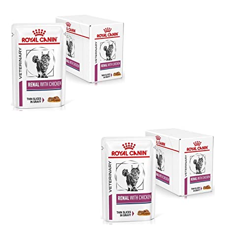 Royal Canin Veterinary Renal Chicken | Doppelpack | 2 x 12 x 85 g | Diät-Alleinfuttermittel für ausgewachsene Katzen | Zur Unterstützung bei Nierenproblemen | Im Frischebeutel