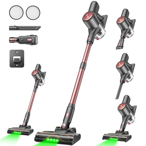 Vexilar V10PRO Akku Staubsauger Kabellos 45Mins/45KPA/450W, Akkustaubsauger mit Geen LED, 6-in-1 Ultraleicht Kabelloser Staubsauger, Super Leise für Teppich,Hartboden und Tierhaare