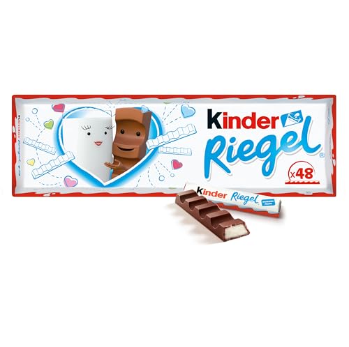 Kinder Riegel 1kg XXL-Packung – Vollmilchschokolade, zart und cremig, ideal als Geschenk für Männer & Frauen, alle Schokoliebhaber, für Geschenkkörbe oder Geburtstage – 48 x 21g