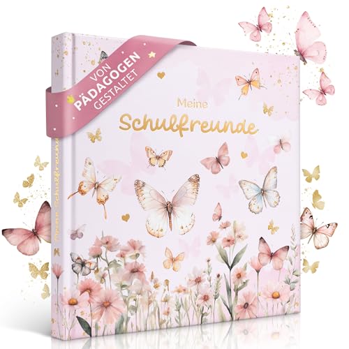 EULENTALER Schulfreundebuch Mädchen Schmetterlinge | Pädagogisch gestaltet