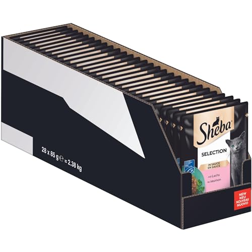 Sheba Sauce Collection Katzen Nassfutter im Portionsbeutel mit Lachs (MSC) 28x85g