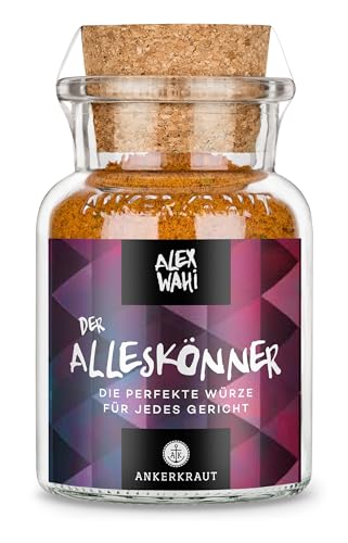 Ankerkraut Alleskönner by Alex Wahi, Universal-Gewürz für Fleisch Gemüse Kartoffel Reis, Würze zum Kochen, Knoblauch Fenchel Cumin und mehr, 85 g im Korkenglas