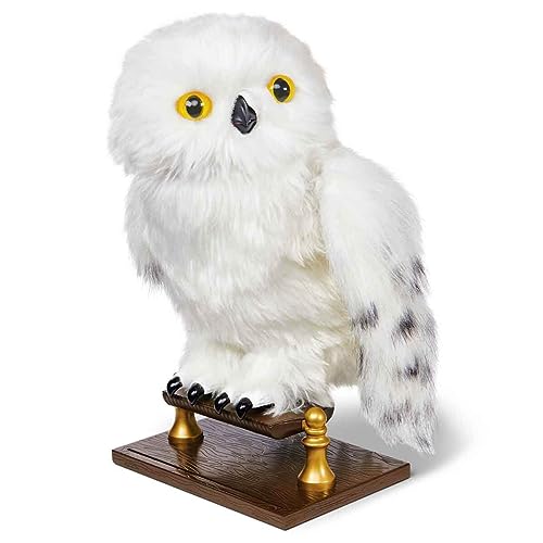 Harry Potter - Interaktive Plüsch-Eule Hedwig mit über 15 Geräuschen und Bewegungen, Spielzeug für Kinder ab 5 Jahren, offiziell lizenzierter Fanartikel, Weiß