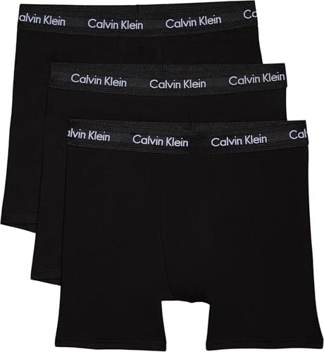 Calvin Klein Herren 3er Pack Boxershorts Briefs Boxer Brief Stretch, Schwarz (Black W. Black Wb), M