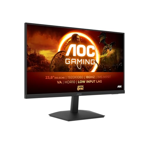 AOC Gaming 24G15N - 24 Zoll Full HD Monitor, 180 Hz, 1ms, Adaptive Sync (1920x1080, 1x HDMI 2.0, 1x DisplayPort 1.4) schwarz