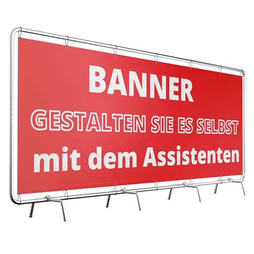 Banner Personalisiert | Werbebanner mit Text/Logo/Foto | Alle Formate Verfügbar | UV-Beständig für Innen & Außen | Perfekt für Werbung, Anzeigen, Geburtstag, Events, Hochzeit PRINT.GG