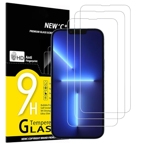 NEW'C 3 Stück für iPhone 13 Pro Max, iPhone 14 Plus für Panzerglas (6,7 Zoll), Frei von Kratzern, 9H Härte, HD Displayschutzfolie, 0.33mm Ultra-klar, Ultrabeständig
