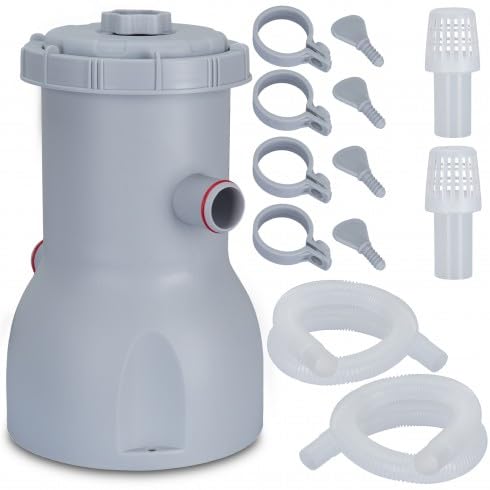 COIL Poolpumpe Filteranlage - 3028 l/h, für Schwimmbecken bis 17400 l, Kartuschenfilter & Filtrationskugeln, Energieeffizient 60W, Leichter Einbau, Pool Pumpe, Poolpumpe Sandfilter