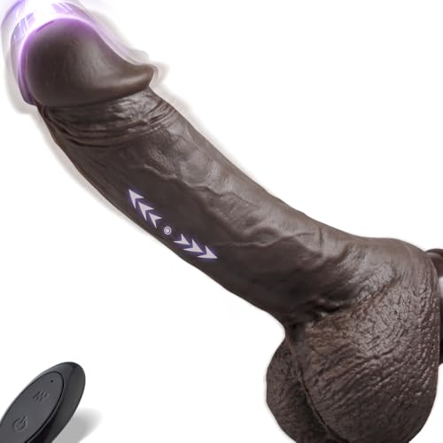 24cm black Realistischer Vibrator Dildo für Frauen mit 3 Stoßfunktion und 9 Vibrationsmodi BBC Dildo Sex Spielzeug für die Frau und Männer Anal Dildos G-Punkt Vibratoren mit Saugnapf XXL Sexspielzeug