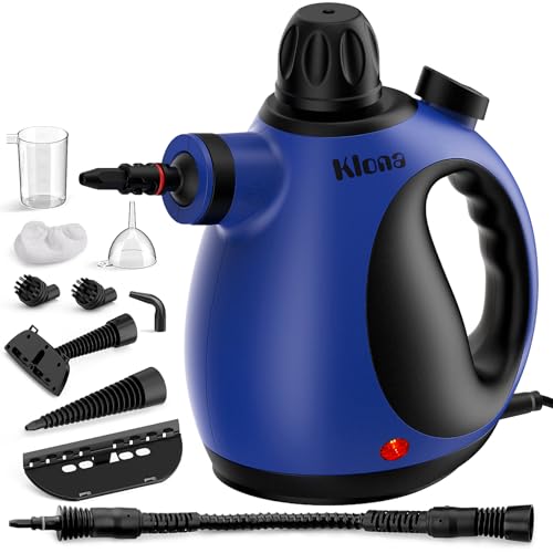 KLONA Handdampfreiniger, Dampfreiniger für Zuhause, Mehrzweck-Dampfreiniger mit 10 Zubehörteilen für Teppiche, Vorhänge, Sofas, Küche, Badezimmer und mehr