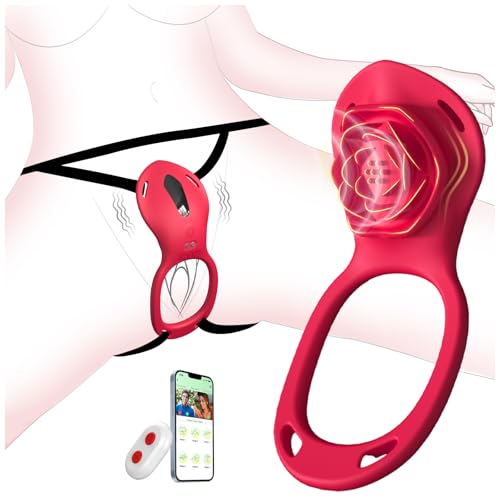 Sex Spielzeug für die Paare Frau Männer, BDSM Rose Vibration für Frauen, Vibratorensets für Frauen Klitoris mit Fernbedienung Leise, Penisring Vibrator App, Erotisches Sexspielzeug Sex Maschine Spiele