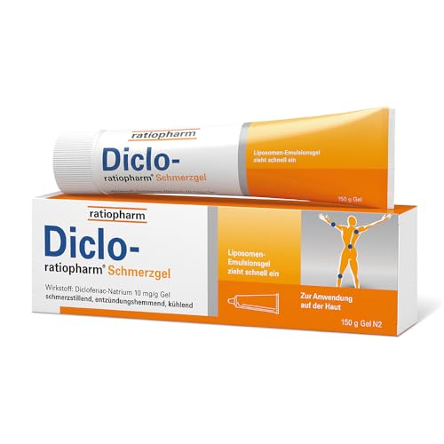 Diclo-ratiopharm® Schmerzgel: schmerzstillendes, entzündungshemmendes Gel bei rheumatischen Erkrankungen, Gelenkschmerzen, Prellungen und Zerrungen. Diclofenac-Natrium. 100 g