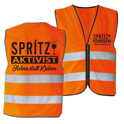 RF&CM Spritz Aktivist Kostüm Karneval Fasching Verkleidung Sicherheitsweste Security Warnweste Aperölchen