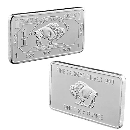 Lankater 1pc Silver Bar Buffalo Euro Silberbarren Bar Münzen Sammlung Souvenir Bar Reise Sammelbare Silber