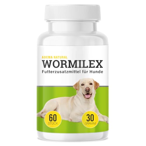 ADEMA NATURAL® Wormilex - Wurmkur sekundierend für Hunde - Wurmmittel sekundierende Tabletten - Pflanzliche Rezeptur ohne Zusätze - Futterzusatzmittel Hund