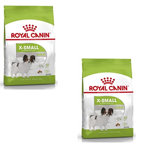 Royal Canin X-Small Adult | Doppelpack | 2 x 500 g | Trockenfutter für ausgewachsene, sehr kleine Hunde (bis 4 kg) | Zur Unterstützung des Darms, des Felles und der Harnwege