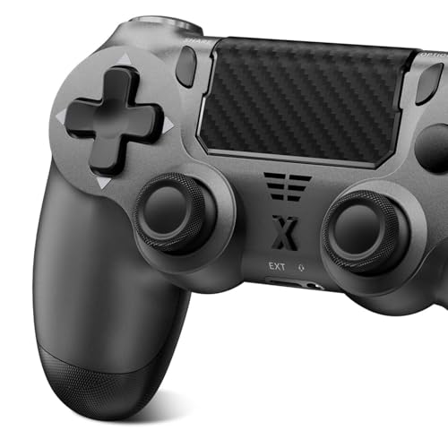 Glitfix Wireless Controller für P4,Game Controller Kompatibel mit P4/Slim/Pro, Gamepad Joystick mit 1000-mAh-Akku, Audiobuchse und Turbo-Funktion