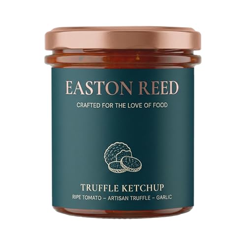 Easton Reed Truffle Ketchup, Trüffel-Ketchup, Gourmet Sauce, Dip für Pommes, Burger, Steak und Gemüse, fürs Grillen und Barbecue, Tomatenketchup mit echtem Trüffelöl, Gourmet Feinkost Beilage