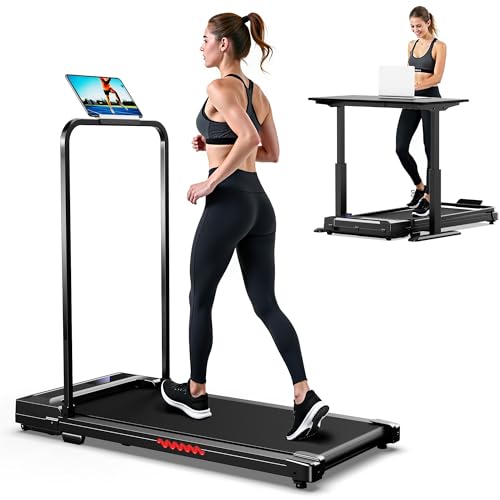Laufband für Zuhause Walking Pad Klappbar - Foldable Treadmill Leise Klappbares Laufbänder Mini Under Desk Office Running Machine Treadmills 6km/h Home Schreibtisch Laufpad Faltbares