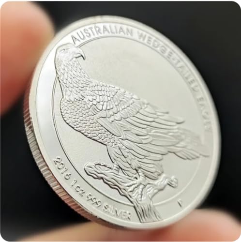 REZAJDUIE Gedenkmünze Australien Silbermünzen Mungo Drache Adler 1 Unze Tier vergoldete Münze Elizabeth Souvenir Geschenke