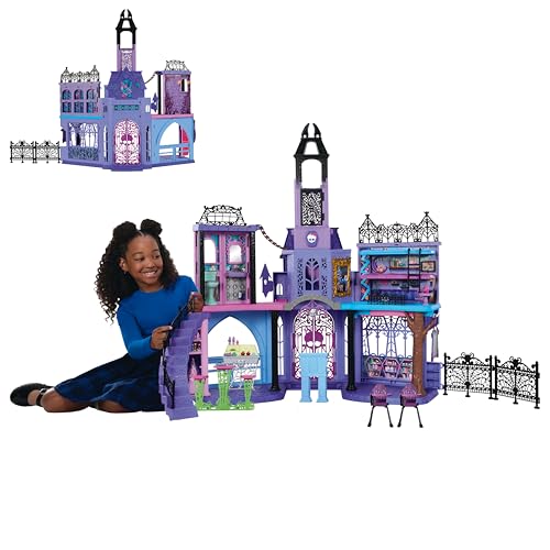Monster High Haunted High School Spielset | Puppenhaus mit 7 Spielbereichen und 35+ Zubehör wie Möbel und Accessoires, HLP88