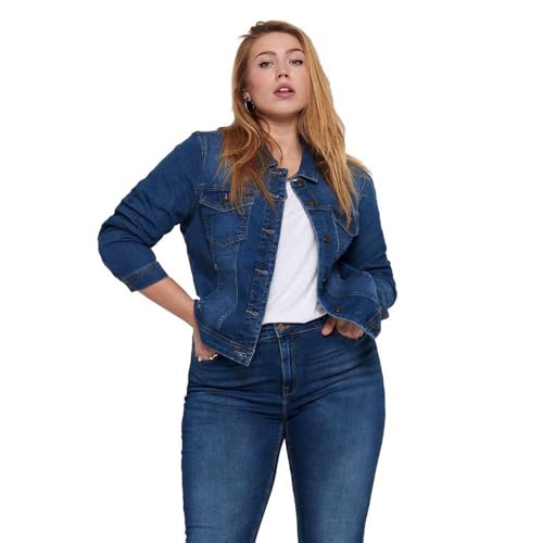 ONLY Carmakoma Damen Carwespa Life Denim Jacket Mbd Noos Jeansjacke, Medium Blue Denim, 50 EU