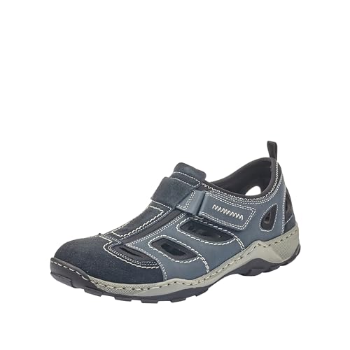 Rieker Herren - Slipper Blau Kombi, 43 EU